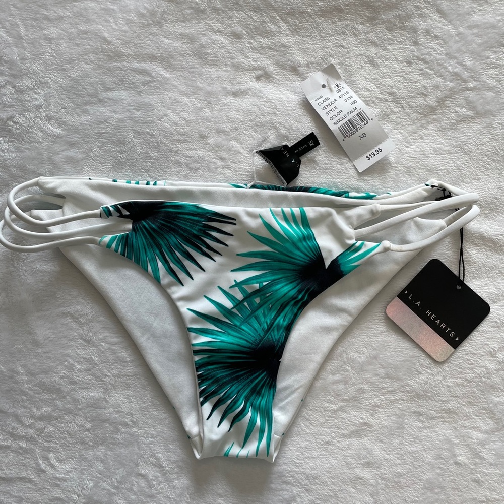 NWT LAHearts PalmLeaf Strappy Bikini Bottom SizeXS
